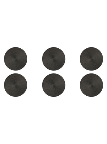 Trendy Kitchen by EXCÉLSA 6-delige set: placemats "Round" zwart - Ø 36 cm