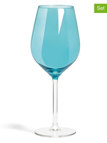 Trendy Kitchen by EXCÉLSA 6-delige set: wijnglazen "Cobalto" lichtblauw - 500 ml