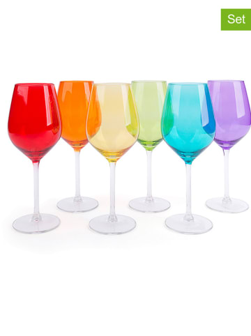 Trendy Kitchen by EXCÉLSA 6-delige set: wijnglazen "Scratch" meerkleurig - 500 ml