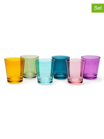 Trendy Kitchen by EXCÉLSA 6-delige set: glazen "Portofino" meerkleurig - 300 ml