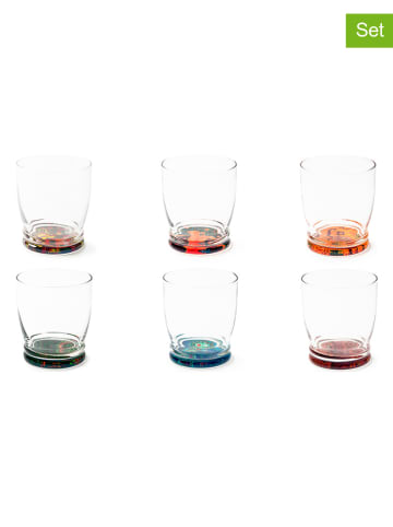 Trendy Kitchen by EXCÉLSA 6-delige set: glazen "Abboriginal" meerkleurig - 340 ml