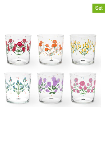 Trendy Kitchen by EXCÉLSA Szklanki (6 szt.) "Arles" ze wzorem - 350 ml