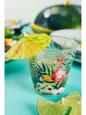 Trendy Kitchen by EXCÉLSA 6-delige set: glazen "Tropical" meerkleurig - 250 ml