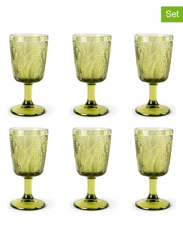 Trendy Kitchen by EXCÉLSA 6-delige set: glazen "Leaf" groen - 300 ml