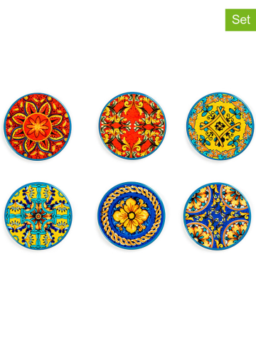 Trendy Kitchen by EXCÉLSA 6-delige set: onderzetters "Trinacria" meerkleurig - Ø 11 cm