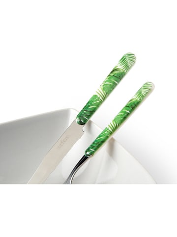 Trendy Kitchen by EXCÉLSA 24tlg. Besteckset in Grün/ Weiß