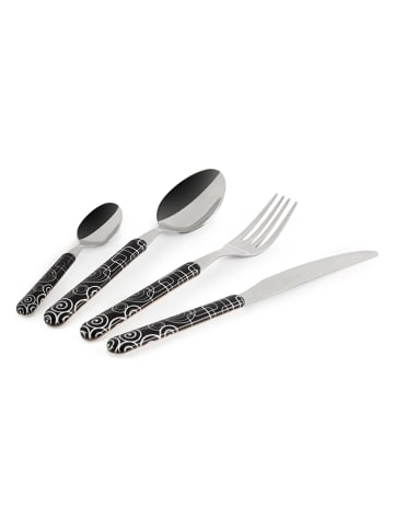 Trendy Kitchen by EXCÉLSA 16-częściowy zestaw sztućców "Magic Black" w kolorze czarnym