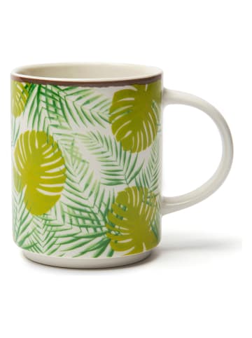 Trendy Kitchen by EXCÉLSA 4-delige set: koffiekoppen "Foliage" groen - 300 ml