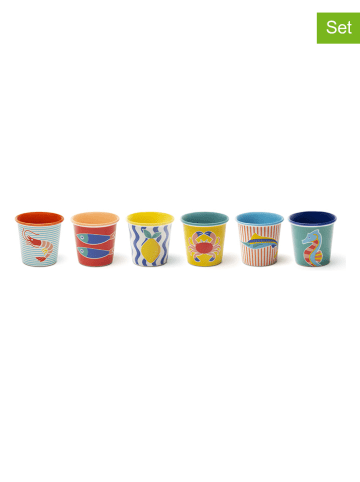 Trendy Kitchen by EXCÉLSA 6-delige set: espressokoppen "Corfu" meerkleurig - 90 ml