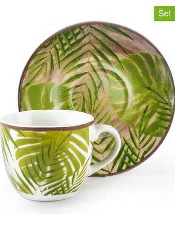 Trendy Kitchen by EXCÉLSA Filiżanki (6 szt.) w kolorze zielonym do espresso - 90 ml