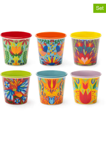 Trendy Kitchen by EXCÉLSA Kubki (6 szt.) "Mexican Flowers" ze wzorem do kawy - 90 ml