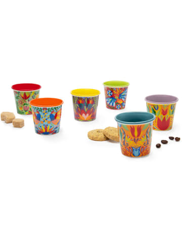 Trendy Kitchen by EXCÉLSA 6er-Set: Kaffeebecher "Mexican Flowers" in Bunt - 90 ml