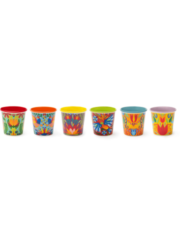 Trendy Kitchen by EXCÉLSA 6-delige set: koffiebekers "Mexican Flowers" meerkleurig - 90 ml