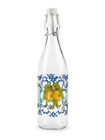 Trendy Kitchen by EXCÉLSA Bügelflasche "Amalfi" in Transparent/ Blau - 500 ml