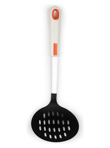 Trendy Kitchen by EXCÉLSA Łyżka cedzakowa w kolorze biało-czarnym - dł. 34 cm