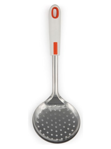 Trendy Kitchen by EXCÉLSA Łyżka cedzakowa w kolorze srebrno-biało-pomarańczowym - dł. 31,5 cm