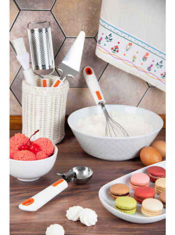 Trendy Kitchen by EXCÉLSA Schneebesen in Silber/ Weiß/ Orange - (L)28 cm