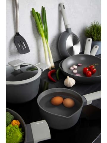Trendy Kitchen by EXCÉLSA 2-delige set: steelpan met deksel grijs - Ø 16 cm