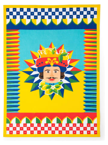 Trendy Kitchen by EXCÉLSA Geschirrtuch "Sicilian Rhapsody" in Gelb/ Türkis - (L)70 x (B)50 cm