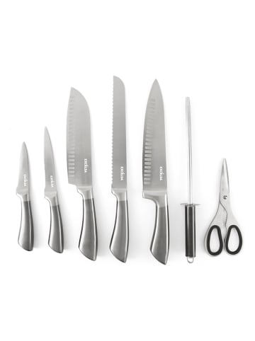 Trendy Kitchen by EXCÉLSA 8tlg. Messerblock-Set "Jazz Cook" in Silber