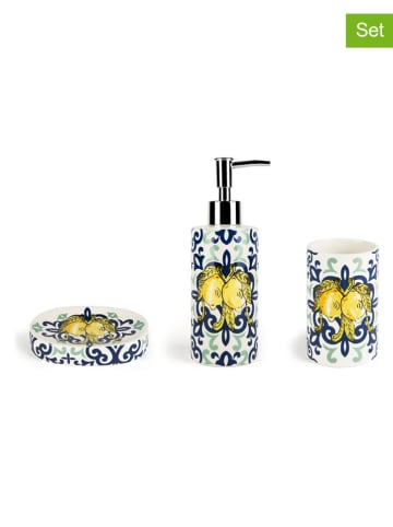 Trendy Kitchen by EXCÉLSA 3tlg. Waschbecken-Set "Amalfi" in Gelb/ Blau