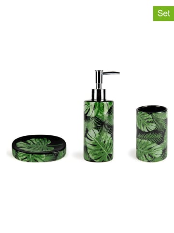 Trendy Kitchen by EXCÉLSA 3-częściowy zestaw "Foliage" w kolorze zielonym