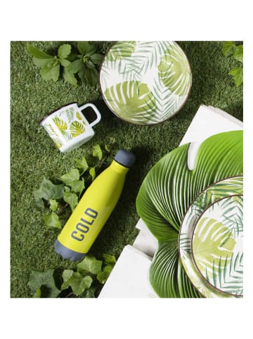 Trendy Kitchen by EXCÉLSA Butelka termiczna "Hot/Cold" w kolorze zielono-szarym - 500 ml