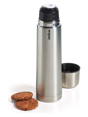 Trendy Kitchen by EXCÉLSA Butelka termiczna "Techno" w kolorze srebrnym - 750 ml