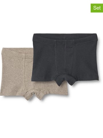 Wheat 2er-Set: Boxershorts in Dunkelblau/ Taupe