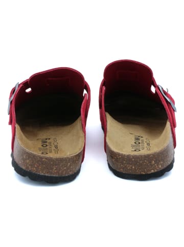 billowy Leder-Clogs in Rot