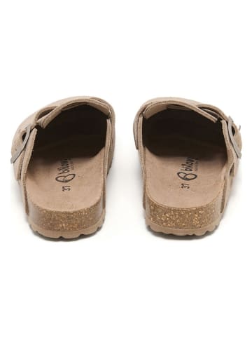 billowy Leren clogs beige