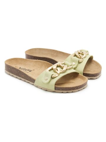 billowy Leren slippers groen