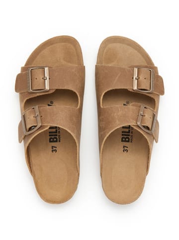 billowy Leren slippers lichtbruin