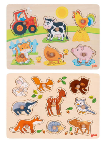 Goki 2er-Set: Steckpuzzle "Bauernhof" - ab 12 Monaten