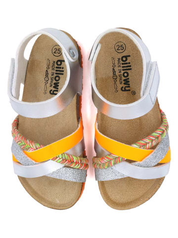 billowy Sandalen in Silber/ Bunt