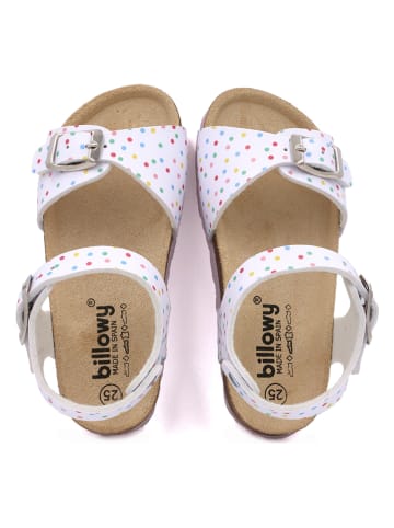 billowy Sandalen in Weiß/ Bunt