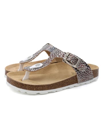 billowy Zehentrenner in Braun/ Silber