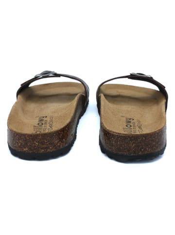 billowy Skórzane klapki w kolorze brązowym