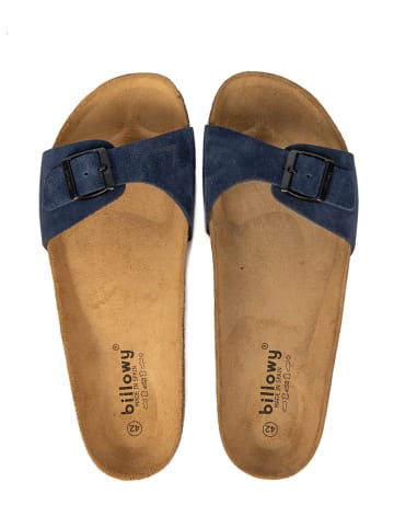 billowy Leren slippers donkerblauw