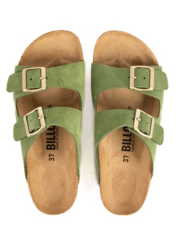 billowy Leren slippers groen
