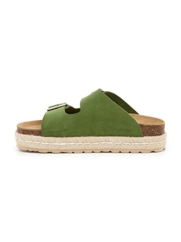 billowy Leren slippers groen