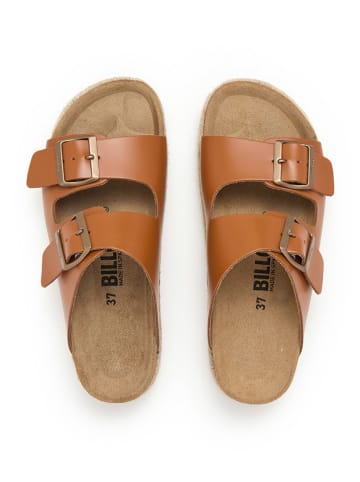 billowy Leren slippers lichtbruin