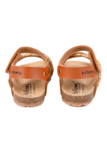 billowy Sandalen in Gold/ Braun
