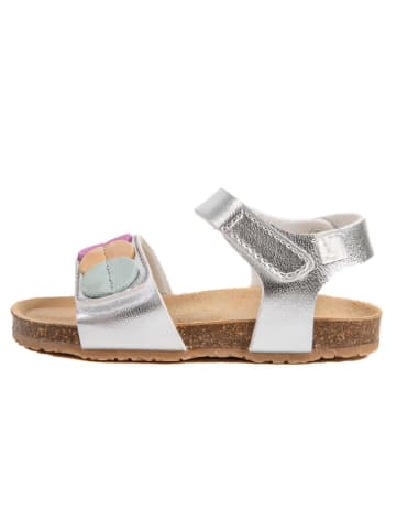 billowy Leder-Sandalen "Rosso" in Silber