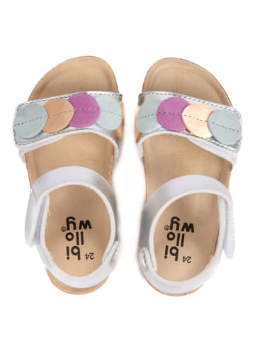 billowy Skórzane sandały "Rosso" w kolorze srebrnym