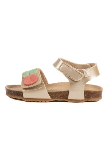 billowy Leder-Sandalen "Rosso" in Gold