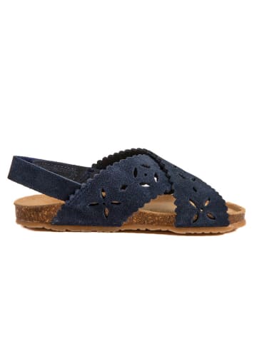 billowy Leder-Sandalen "Rosso" in Dunkelblau