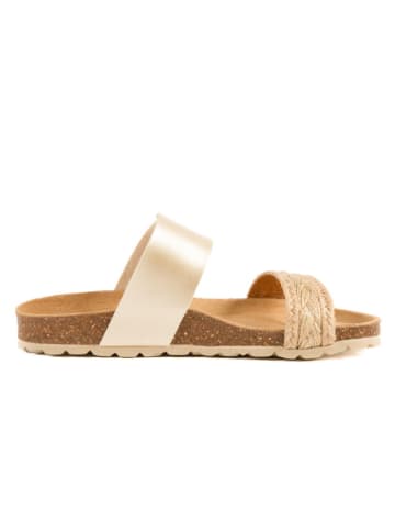 billowy Klapki w kolorze złotym