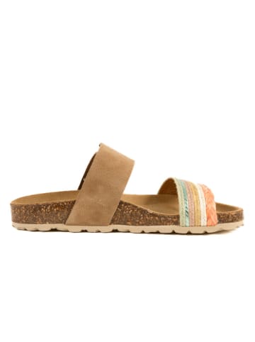 billowy Leren slippers bruin