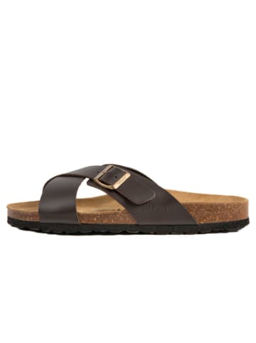 billowy Skórzane klapki w kolorze brązowym